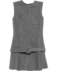 Self-Portrait - Herringbone Buckled Mini Dress - Lyst
