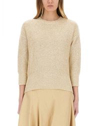Fabiana Filippi - Three-Quarter Sleeve Cotton Jersey Top With Ribbed Hem - Lyst