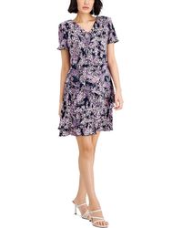 Connected Apparel - Petites Crinkled Floral Sheath Dress - Lyst