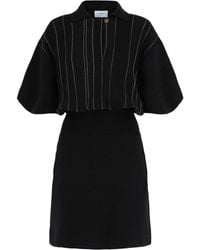Ferragamo - Contrast Stitch Knit Dress - Lyst