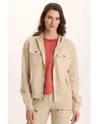 XCVI - Balfore Twill Knit Hooded Bomber Jacket - Lyst