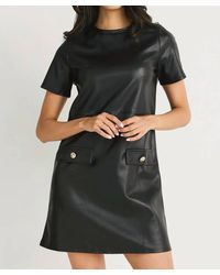Thml - Short Sleeve Leather Dress - Lyst