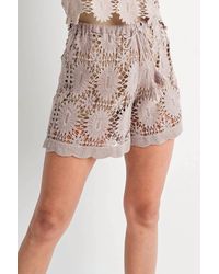 Bluivy - Crochet Drawstring Shorts - Lyst