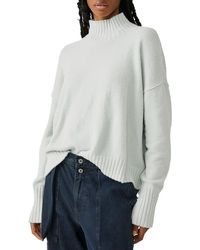 Free People - Vancouver Ribbed Trim Pullover Turtleneck Sweater - Lyst