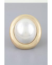 Fashnzfab - Hammered Pearl Dome Statement Ring - Lyst