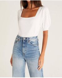 Z Supply - Enya Short Sleeve Crop Sweater Top - Lyst
