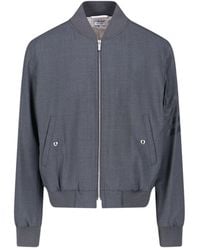 Thom Browne - Wool Bomber Jacket With Iconic Stripe Details - Lyst
