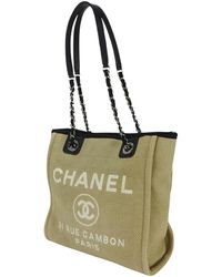 Chanel - Deauville Canvas Tote Bag (pre-owned) - Lyst