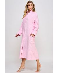 TRUEDAMES - Elegant Collared Plush Lounge Robe - Lyst