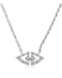 Vir Jewels - 1/10 Cttw Lab Grown Diamond Evil Eye Pendant Necklace .925 Sterling With 18 Inch Chain - Lyst