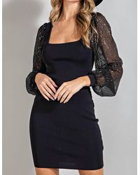 Eesome - Sequin Sleeve Bodycon Dress - Lyst