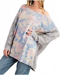 143 Story - Brushed Soft Tie Dye & Cheetah Print Tunic Top - Lyst