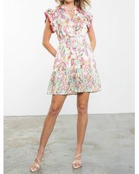 Thml - Ruffle Sleeve Floral Paisley Dress - Lyst