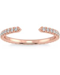 Pompeii3 - 1/2ct Pave Diamond Open Wedding Ring 14k Gold Stackable Band Lab Grown - Lyst