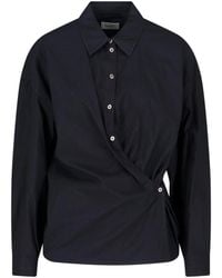 Lemaire - Draped Cotton Silk Wrap Shirt - Lyst