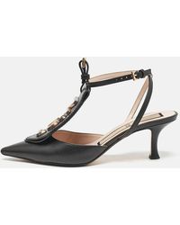 N°21 - N21 Leather Logo Pointed Toe Ankle Strap Pumps - Lyst
