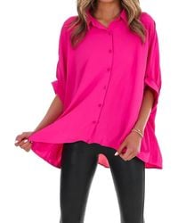 Day + Moon - Fingers Crossed Oversized Button Down Top - Lyst