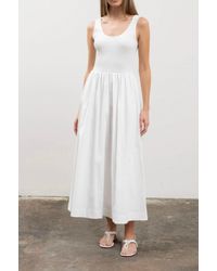 Moon River - Sweater Knit Tank Top Mixed Media Midi Dress - Lyst