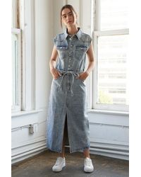 TRUEDAMES - Wildflower Whimsy Denim Midi Dress - Lyst