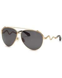 Roberto Cavalli - Sunglasses Aviator Full Rim, Shiny Rose Frame And Dark Lens Src090M0300 - Lyst
