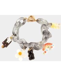 Fashnzfab - Popsicle Flower Gummy Bear Charm Resin Open Oval Link Bracelet - Lyst