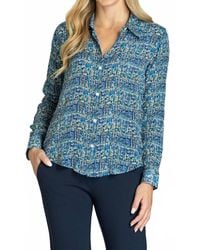 Apny - Roll Sleeve Button Up Top - Lyst