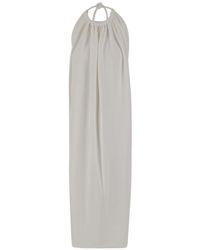 Sportmax - Sleeveless Long Viscose Dress With Gathered Neckline And Open Back - Lyst