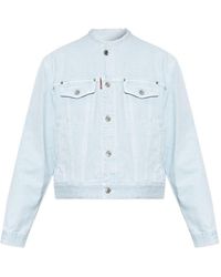 DSquared² - Classic Minimalist Zip Front Denim Jacket - Lyst