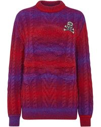 Philipp Plein - Wool Knit Pullover Round Neck Ls Skull & Bones - Lyst