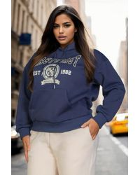 TRUEDAMES - Plus Size Graphic Kangaroo Pocket Drawstring Hoodie - Lyst