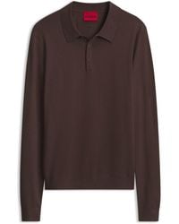 HUGO - Slim-Fit Knit Polo With Reverse Logo - Lyst
