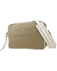 Prada - Logo Jacquard Canvas Shoulder Bag (pre-owned) - Lyst