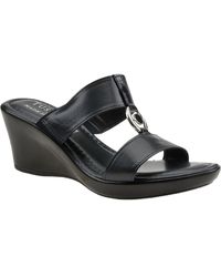 TUSCANY by Easy StreetR - Calla Faux Leather Slip On Wedge Sandals - Lyst