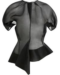 KHAITE - Rumi Draped Silk Organza Top - Lyst