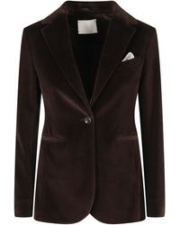 Circolo 1901 - Slim Single-Breasted Velvet Welt Pocket Jacket - Lyst
