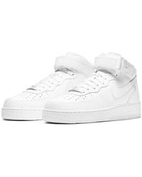 Nike - Air Force 1 Mid '07 Cw2289-111 Triple Leather Shoes Size 6 Pb482 - Lyst