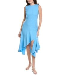 Oscar de la Renta - Tiered Hem Wool-Blend Midi Dress - Lyst