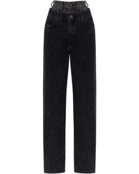 Nocturne - Double Waisted Two Tone Jeans - Lyst