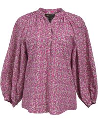 Maje - Floral Print Long-Sleeved Blouse - Lyst