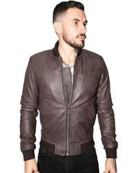 Infinity Leather - Retro Varsity Leather Bomber Jacket-Pretoria - Lyst