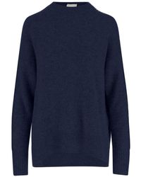 Allude - Crew Neck Cashmere Sweater With Ribbed Edges - Lyst
