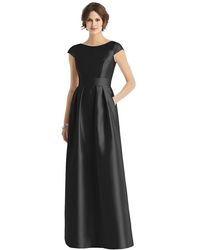 Alfred Sung - Cap Sleeve Pleated Skirt Dress With Pockets - Lyst