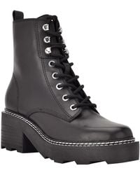 Calvin Klein - Abeni Leather Platform Combat & Lace-up Boots - Lyst