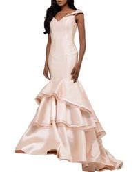 Jovani - Fitted Off The Shoulder Prom Dress - Lyst