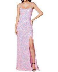Primavera - Strap Back Sequin Fitted Gown - Lyst