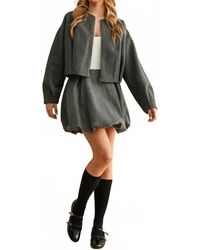 Miou Muse - Nina Pleated Detail Balloon Mini Skirt - Lyst
