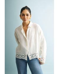 REISTOR - Button-Down With Lace Shirt - Lyst