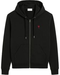 Ami Paris - Sweatshirt Adc Zip-Up Hoodie - Lyst