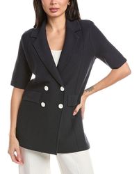 St. John - Double Breast Knit Blazer - Lyst