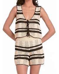 Elan - Crochet Vest And Short Set - Lyst